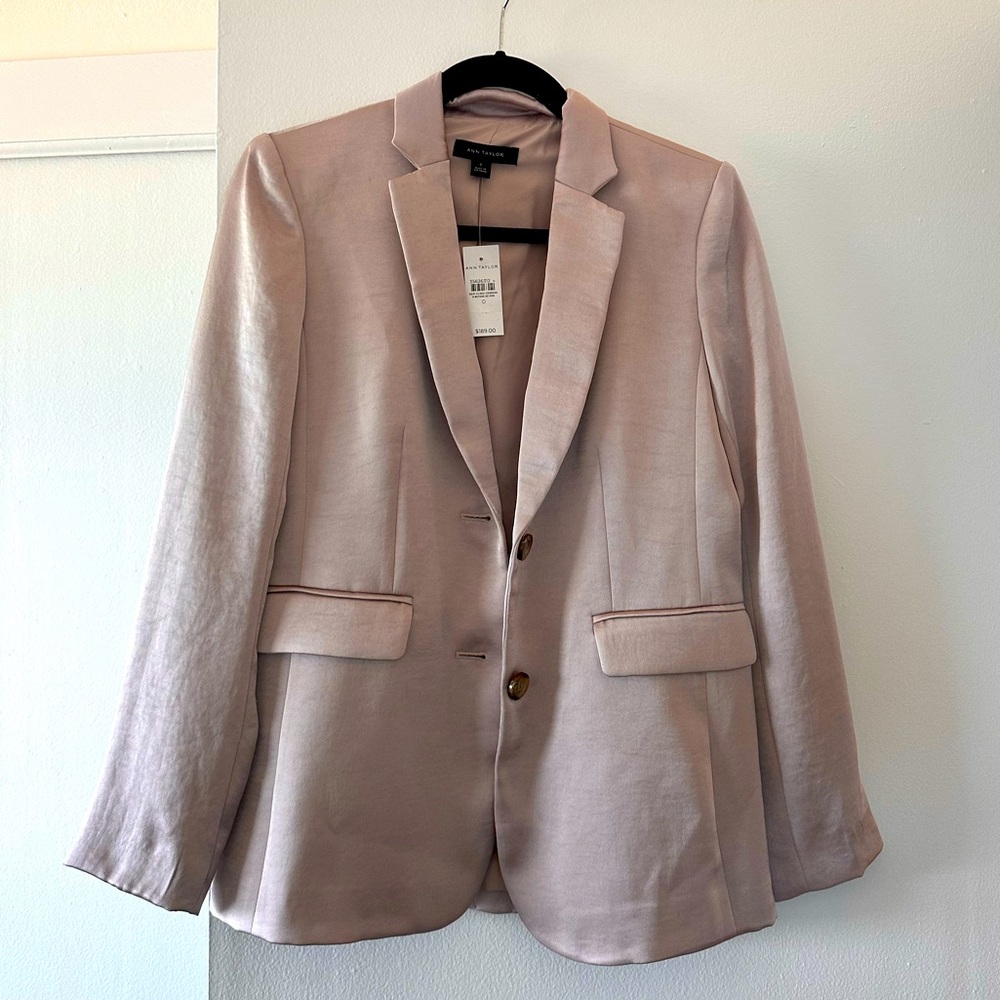 Light Pink Satin Blazer